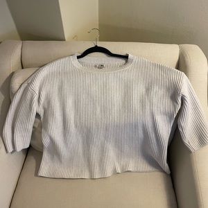 Cropped Ribbed Sweater